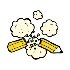 snapped pencil cartoon