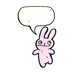 cartoon bunny with speech bubble