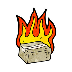 flaming box cartoon © lineartestpilot