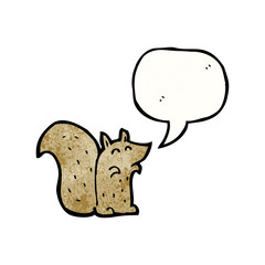 cartoon squirrel with speech bubble