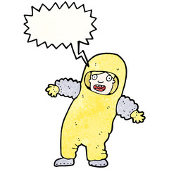 man in radiation proof suit