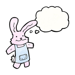 cartoon rabbit with thought bubble