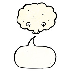 cartoon cloud with speech bubble