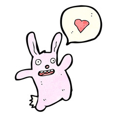 rabbit cartoon character with love heart