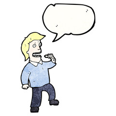 man talking loudly
