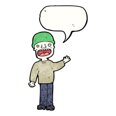man talking loudly