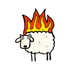 burning sheep cartoon
