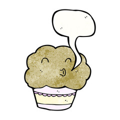 cartoon talking muffin