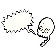 cartoon shrieking skull
