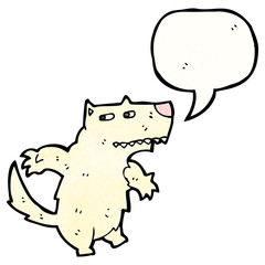 cartoon wolf with speech bubble