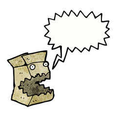 cartoon cardboard box monster