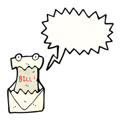 cartoon shouting bill letter