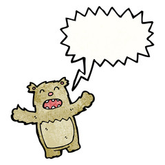 shouting teddy bear cartoon