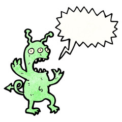 shrieking alien cartoon