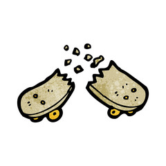 cartoon snapped skateboard