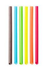 Multicolored big plastic straws