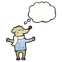 cartoon dog with thought bubble