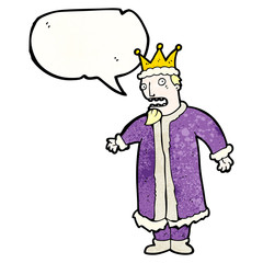 cartoon king with speech bubble