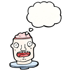 cartoon head on plate