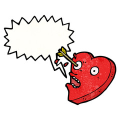 love struck heart cartoon character