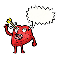 love struck heart cartoon character