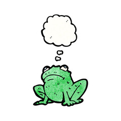 cartoon frog with thought bubble
