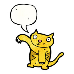 cartoon cat with speech bubble