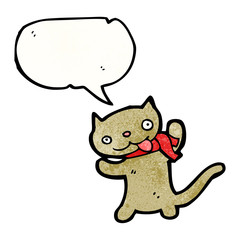 cartoon cat with speech bubble
