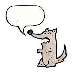 cartoon little wolf