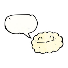 happy cloud with speech bubble