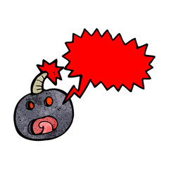shouting bomb cartoon