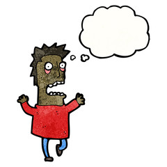 cartoon terrified man