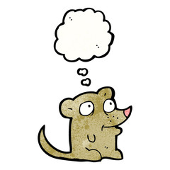 cartoon mouse with thought bubble