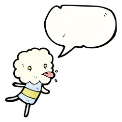 Retro cartoon with texture. Isolated on White.