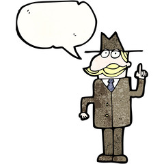 Retro cartoon with texture. Isolated on White.