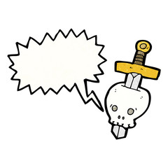sword and skull cartoon