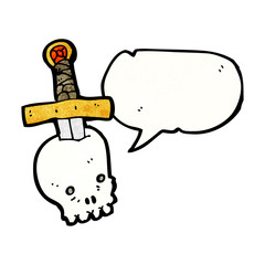 skull and sword cartoon
