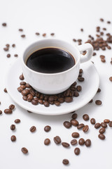cup with coffee beans