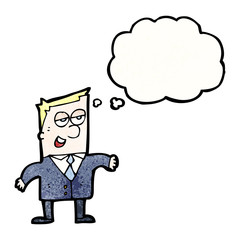 cartoon smug businessman