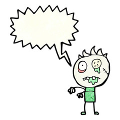 cartoon zombie doodle boy