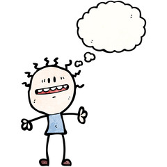 cartoon nervous doodle man