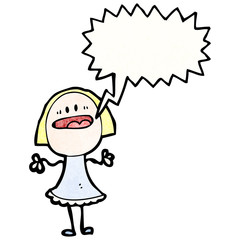 cartoon blond woman talking loudly