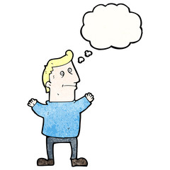 cartoon man with thought bubble