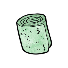 cartoon roll of money