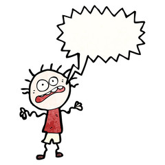 cartoon stressed doodle boy