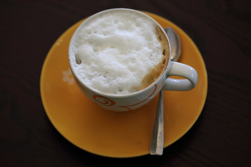 Hot cappuccino coffee