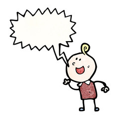 cartoon boy calling out