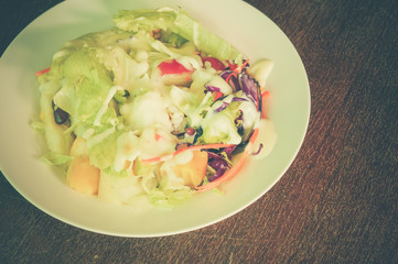 salad with filter effect retro vintage style