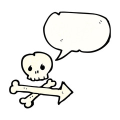 skull and crossbones arrow symbol