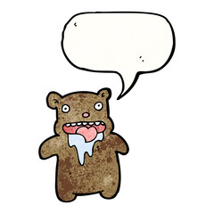 cartoon drooling bear